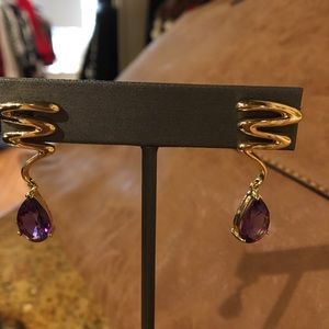 14K Gold Amethyst Earrings with Gift Box!!!!